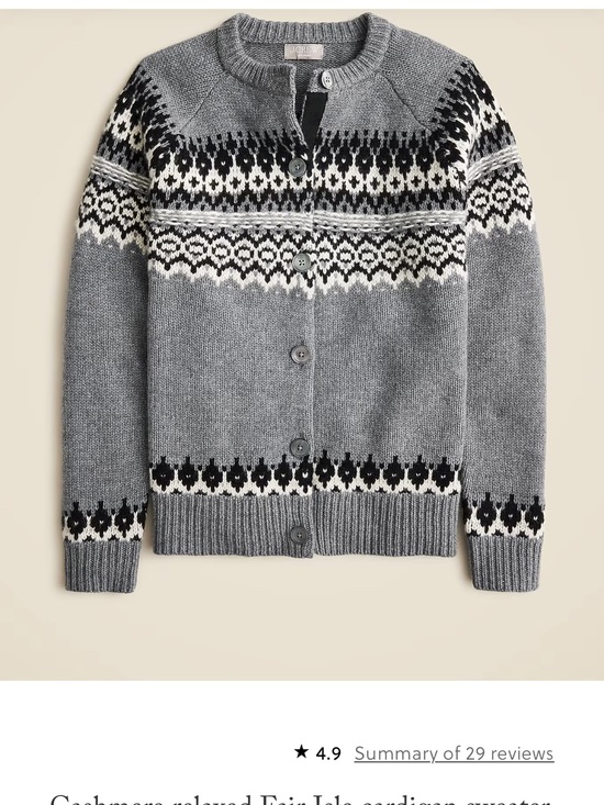 J. Crew Sweaters - J. Crew Cashmere relaxed Fair Isle cardigan sweater Sz M